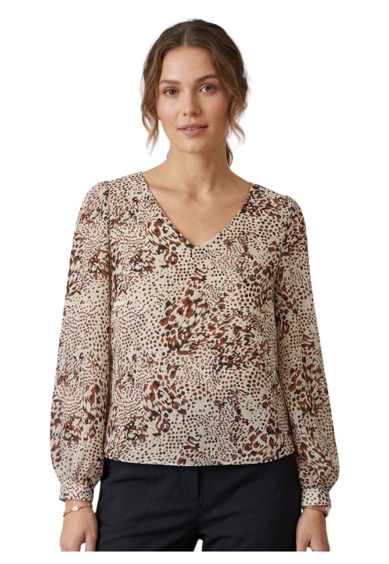 Bluza cu imprimeu si decolteu in V -