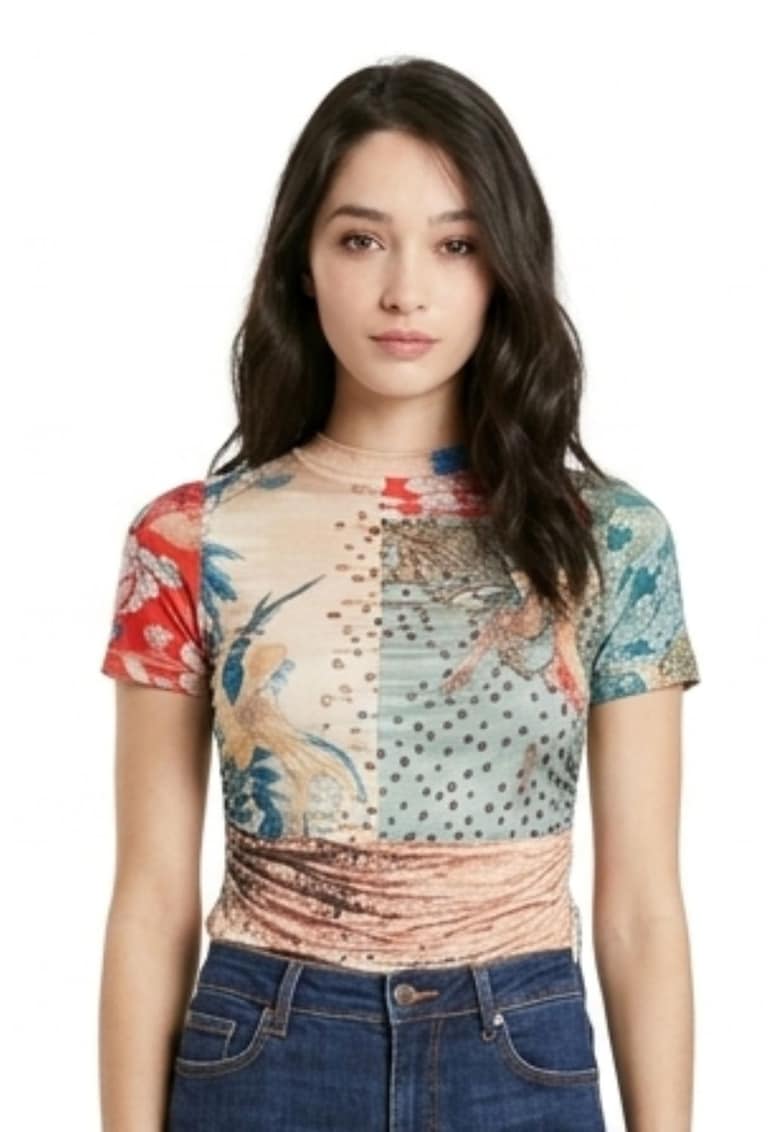 Tricou cu design colorblock Matsue -