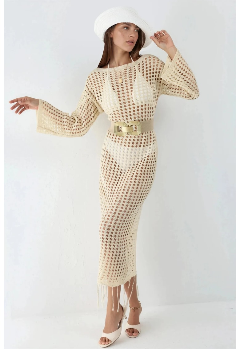 Rochie tricotata - bumbac - Natur - Natural