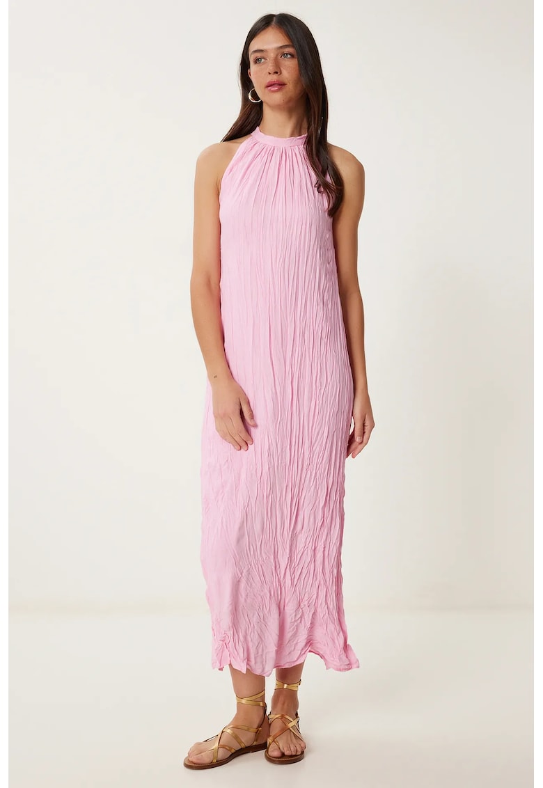 Rochie midi - Happiness Istanbul - roz - bumbac -
