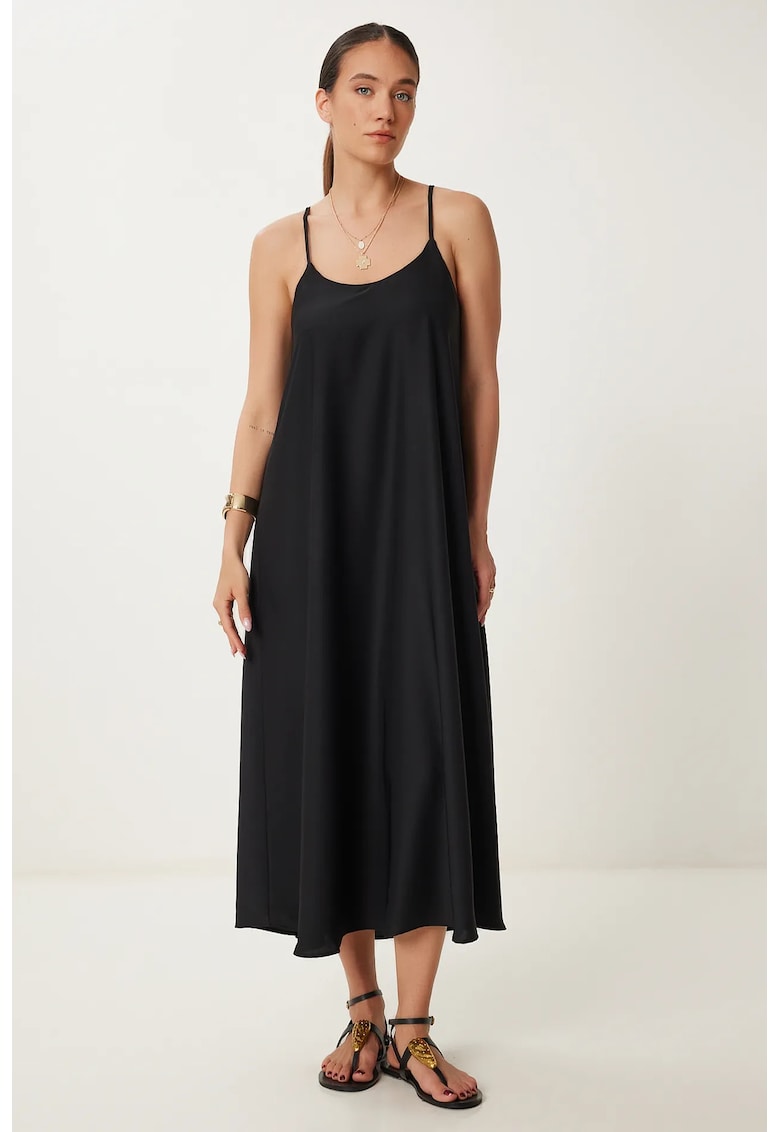 Rochie Midi Happiness Istanbul - Croiala Lejera - Maro - poliester/bumbac