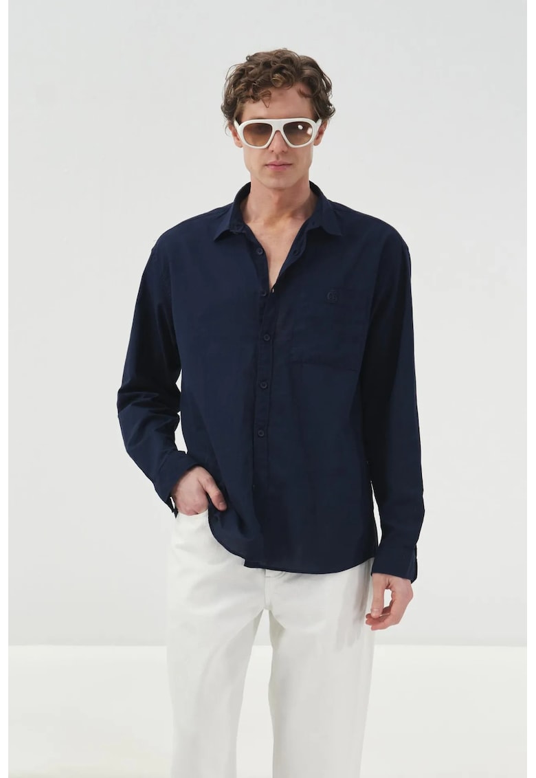 Camasa barbati - croiala regular fit - bleumarin - bumbac