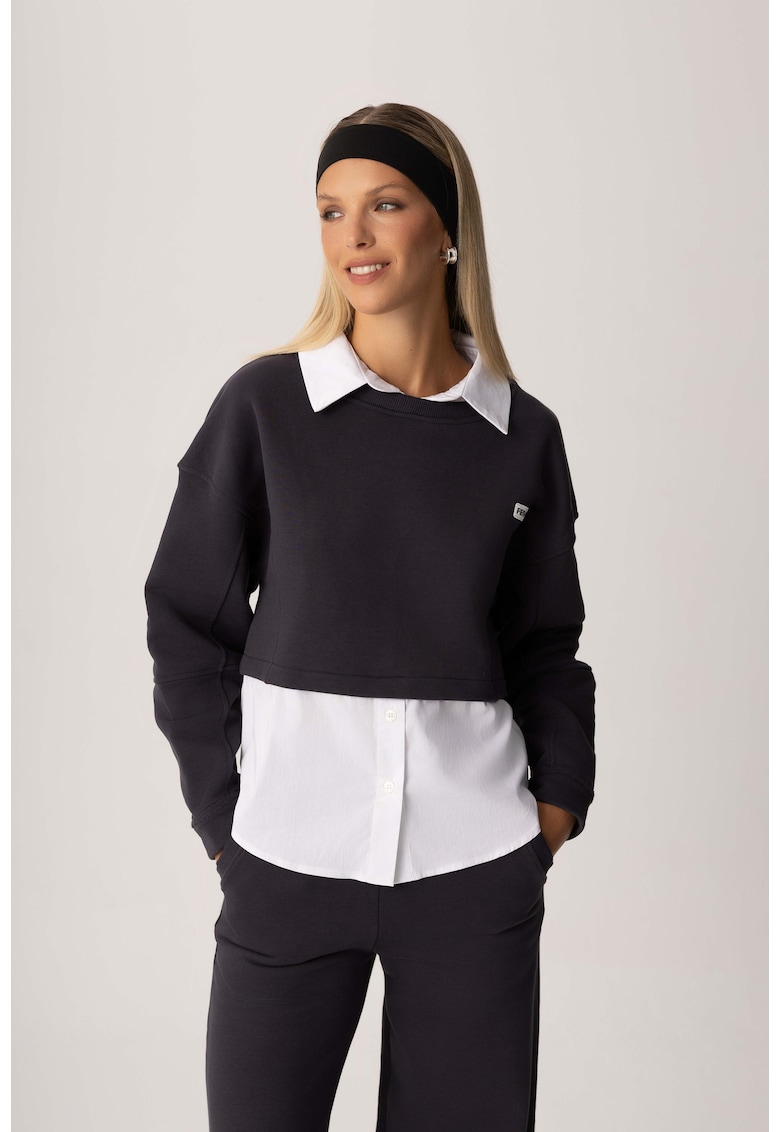 Bluza sport LAYA grafit - stil casual - croiala moderna - Gri grafit