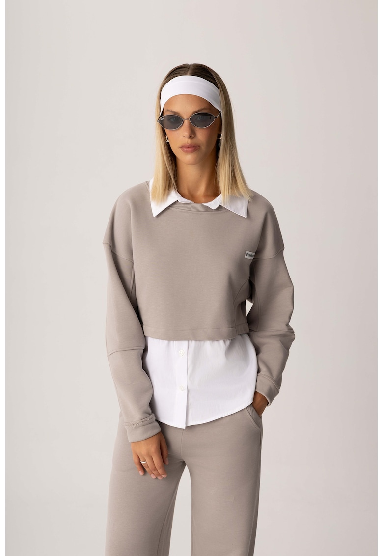 Bluza sport cu maneci cazute Laya - Bej