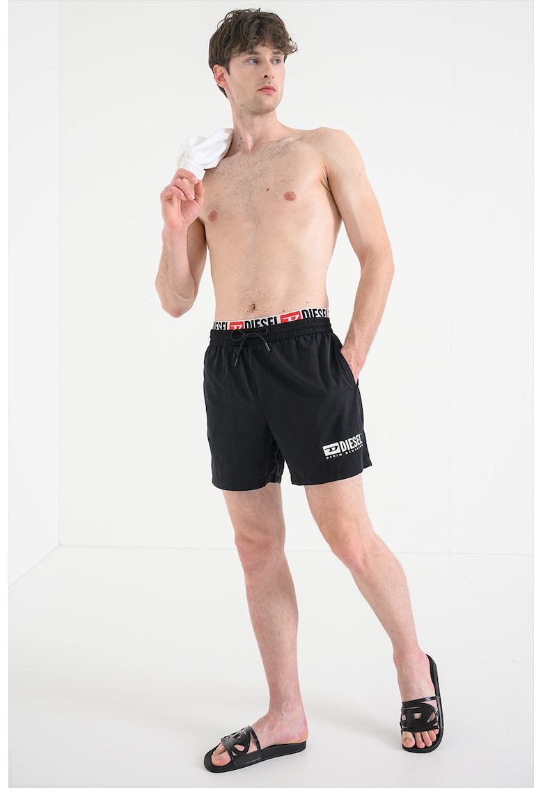 Pantaloni scurti de baie Visper - Alb/Negru