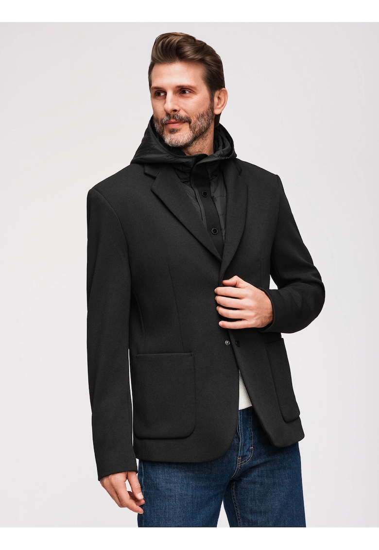 Sacou Barbati Elegant - Material Elastic - Croiala Regular - Stil Modern - Negru