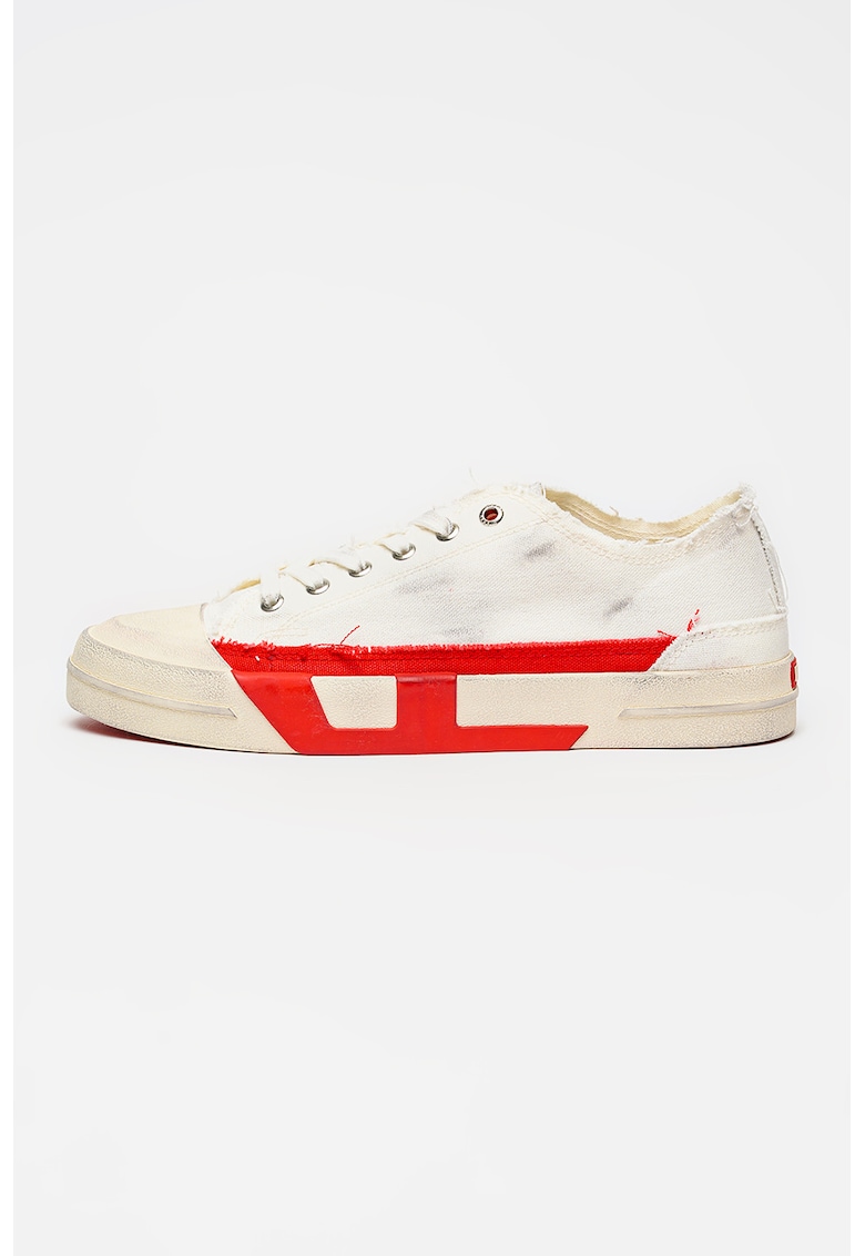 Pantofi sport canvas low-cut Verse - Rosu/Alb murdar