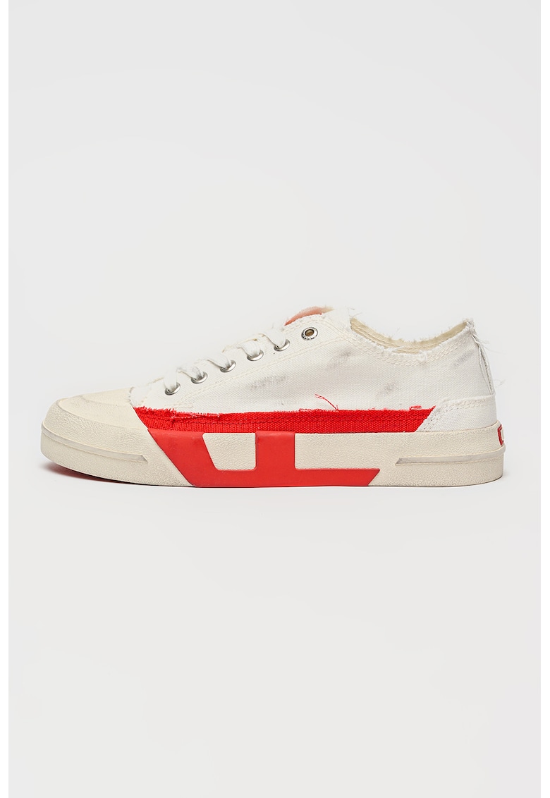 Pantofi sport canvas low-cut Verse - Rosu/Alb murdar