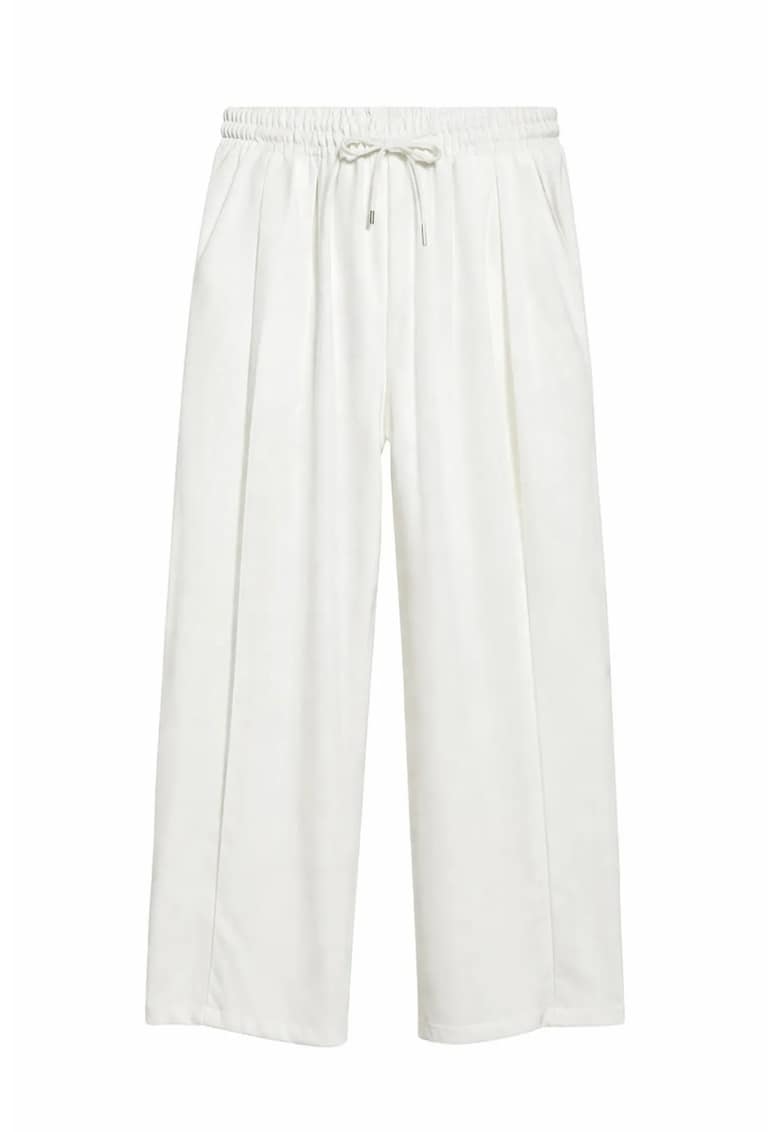 Pantaloni dama - elastic - alb - poliester