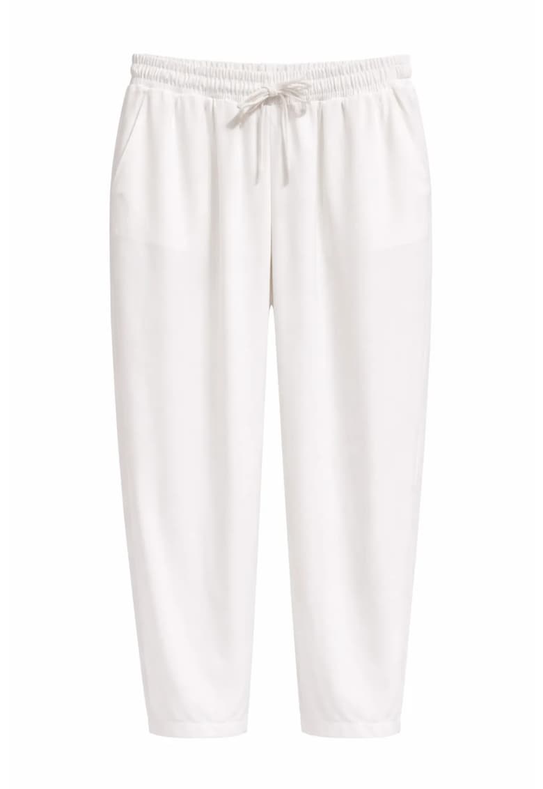 Pantaloni dama Salwar - elastic - poliester - Alb