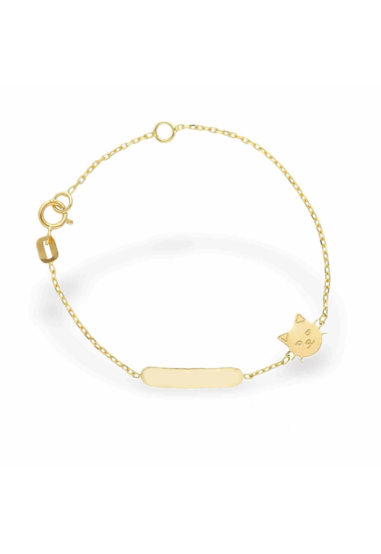Bratara pentru bebe - aur 18 KT - placuta pentru gravura - lungime reglabila