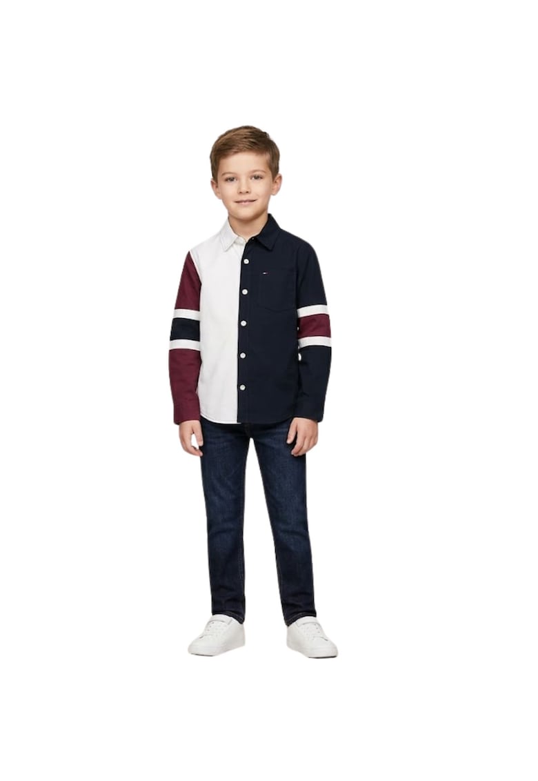 Camasa cu design colorblock -