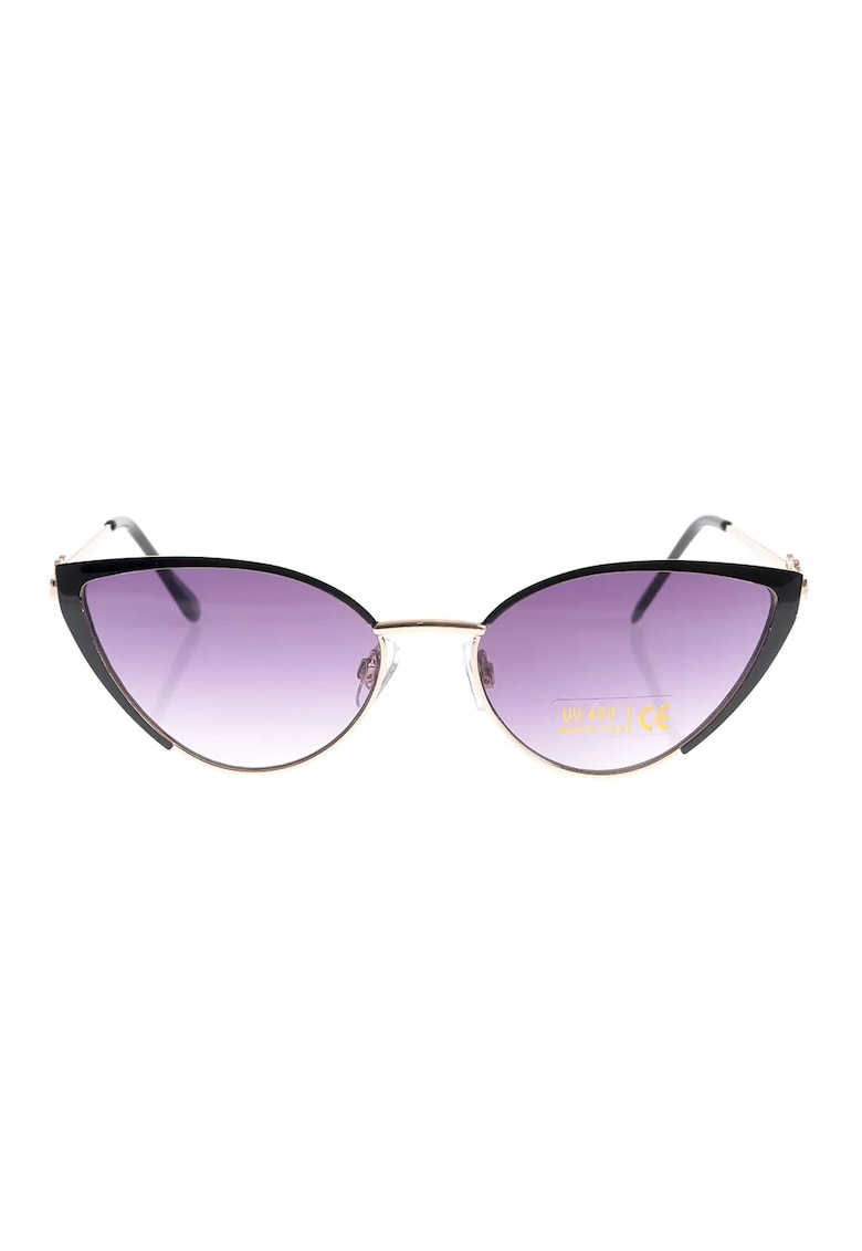 Ochelari de soare cat eye cu lentile degrade mov si detalii aurii