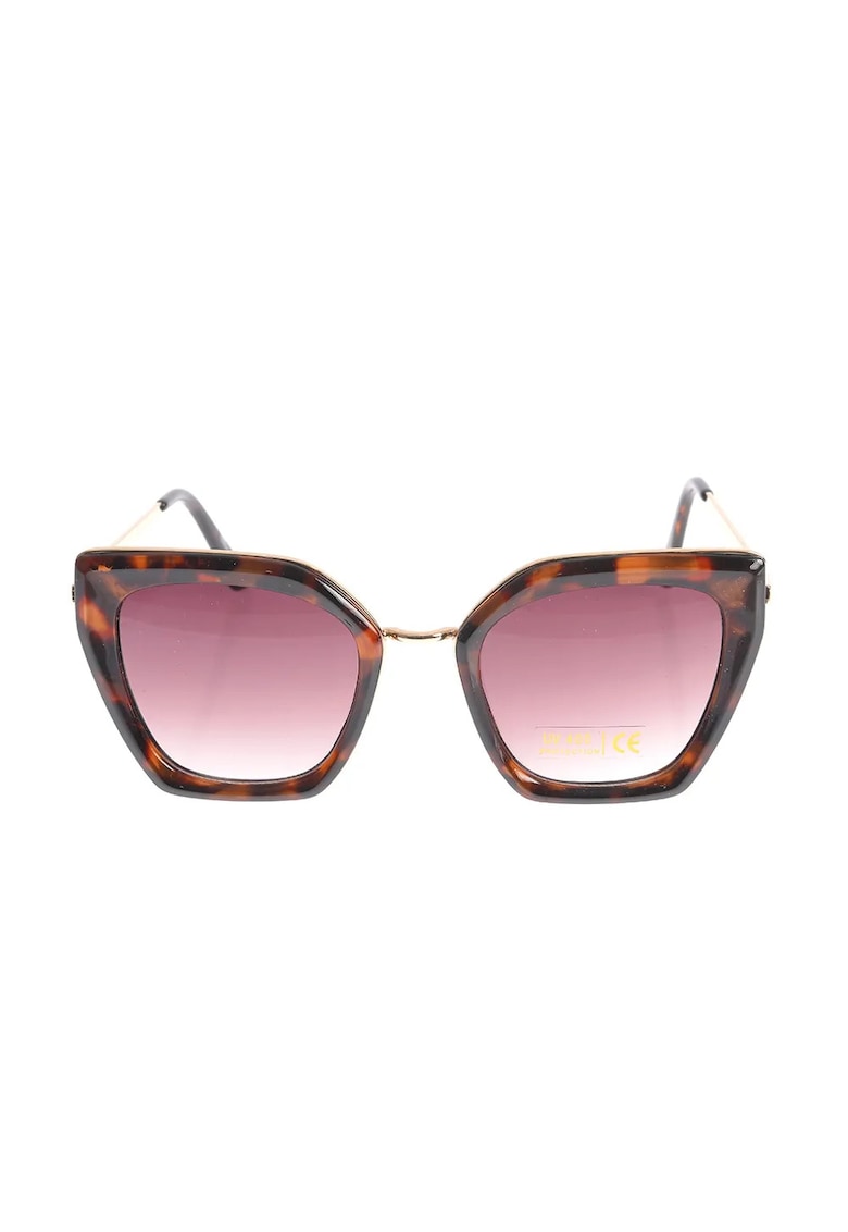 Ochelari de soare eleganti cu design cat eye si accente aurii