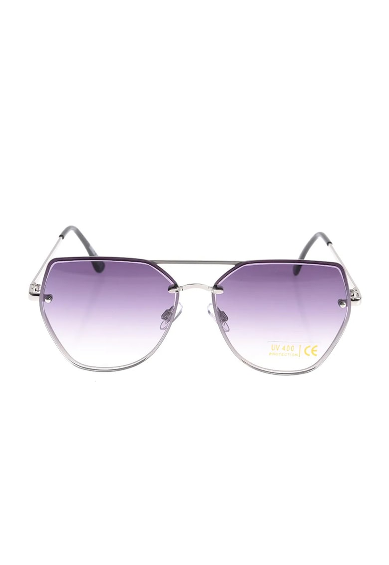 Ochelari de soare cu lentile mov degrade si design geometric