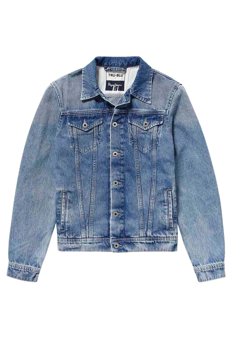 Jacheta din denim cu aspect prespalat Belife Katana -