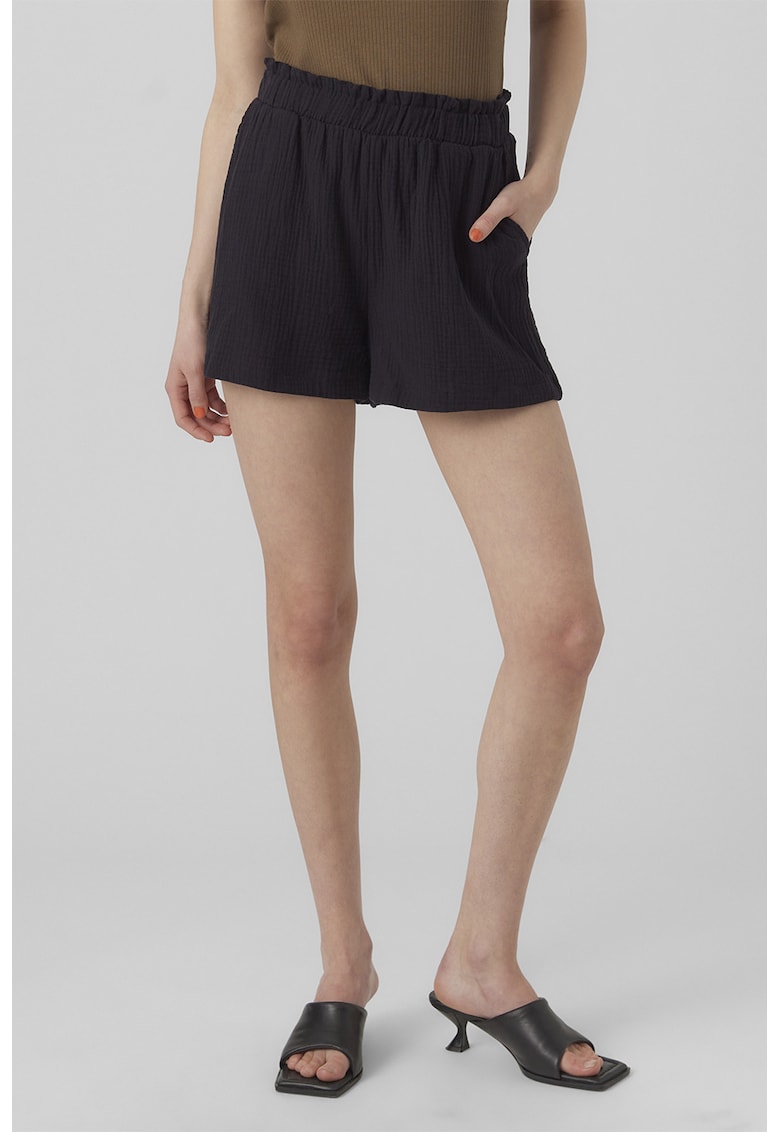 Pantaloni scurti din amestec de bumbac organic - Negru