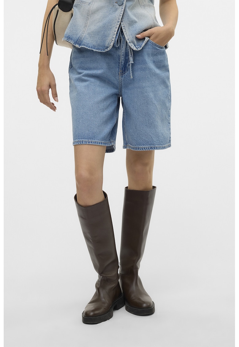 Bermude relaxed fit din denim - Albastru deschis