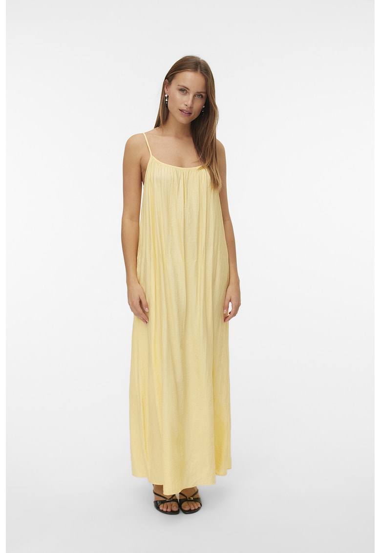 Rochie maxi cu bretele ajustabile - Galben