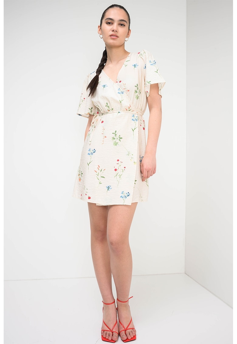 Jack & Jones - Rochie cu croiala petrecuta si imprimeu Josie - Verde/Crem