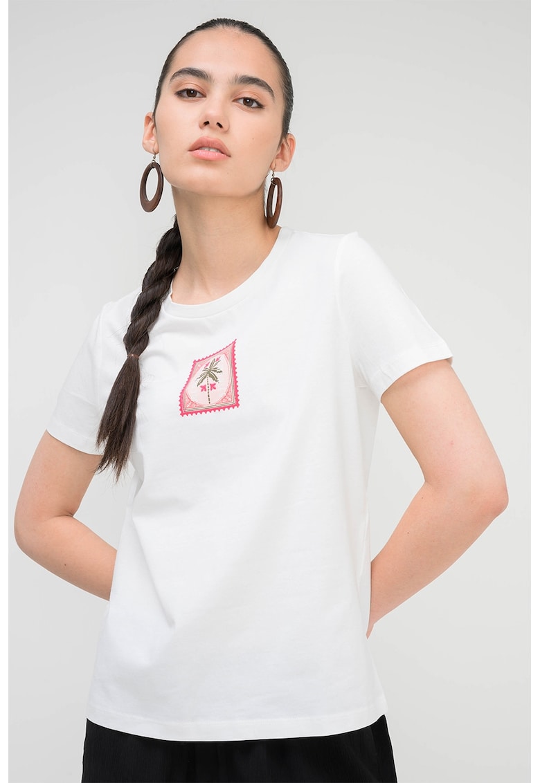 Jack & Jones - Tricou din bumbac organic cu imprimeu - Alb
