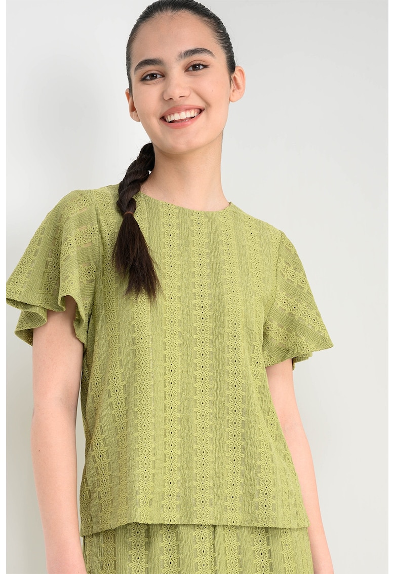Bluza cu perforatii Cassandra - Verde deschis