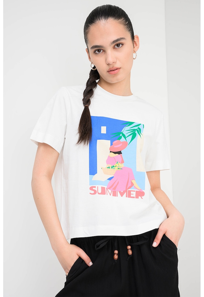 Tricou lejer din bumbac organic - Alb