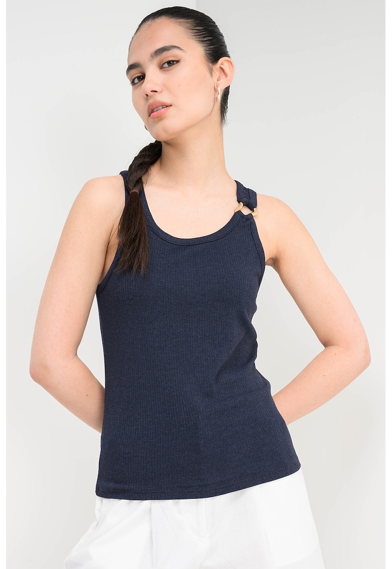 Top uni slim fit Kiki - Bleumarin