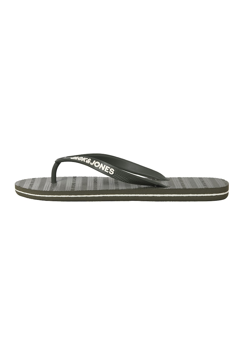 Papuci flip-flop cu logo - Kaki