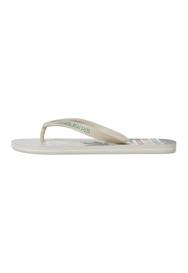 Papuci flip-flop de cauciuc Palm - Crem