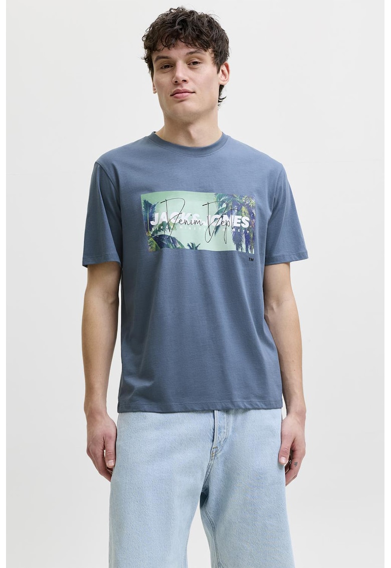 Tricou regular fit cu imprimeu grafic - Albastru prafuit