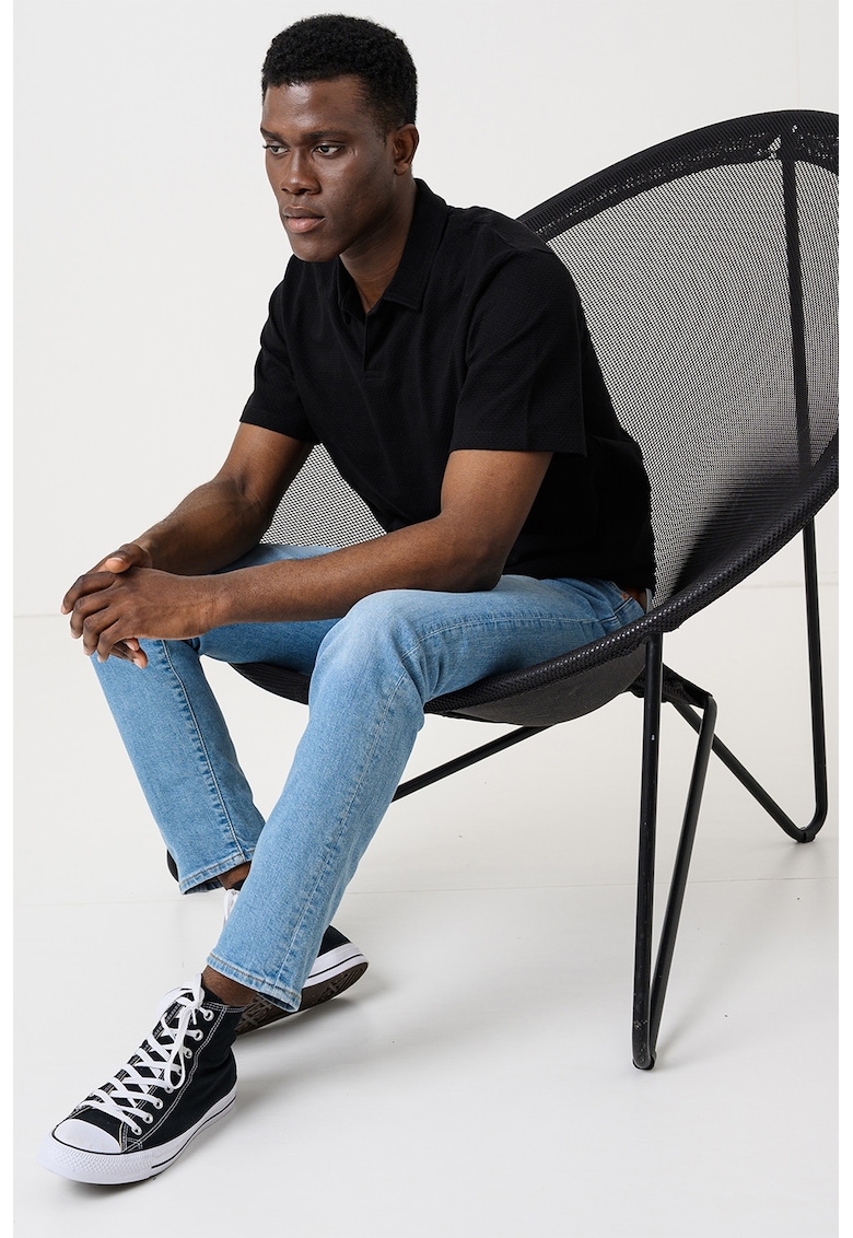 Tricou polo din bumbac Devin - Negru
