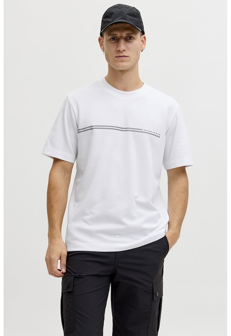 Tricou lejer cu decolteu la baza gatului - Alb optic
