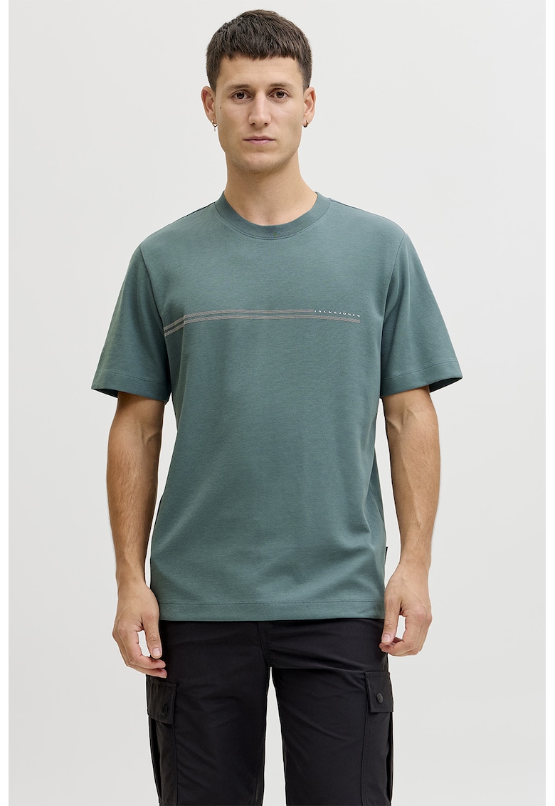 Tricou lejer cu decolteu la baza gatului - Verde persan