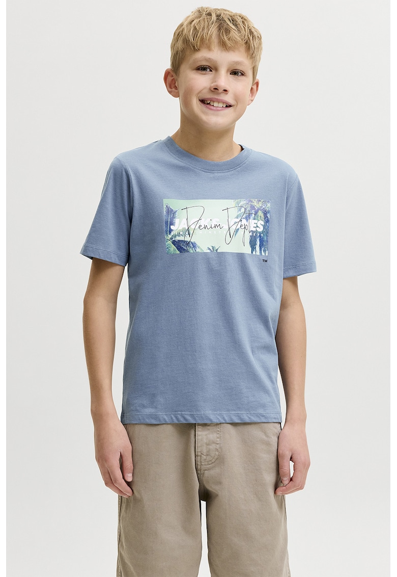 Tricou cu imprimeu logo pe piept - Albastru lavanda