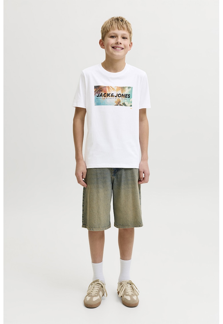 Tricou cu imprimeu logo pe piept - Alb optic