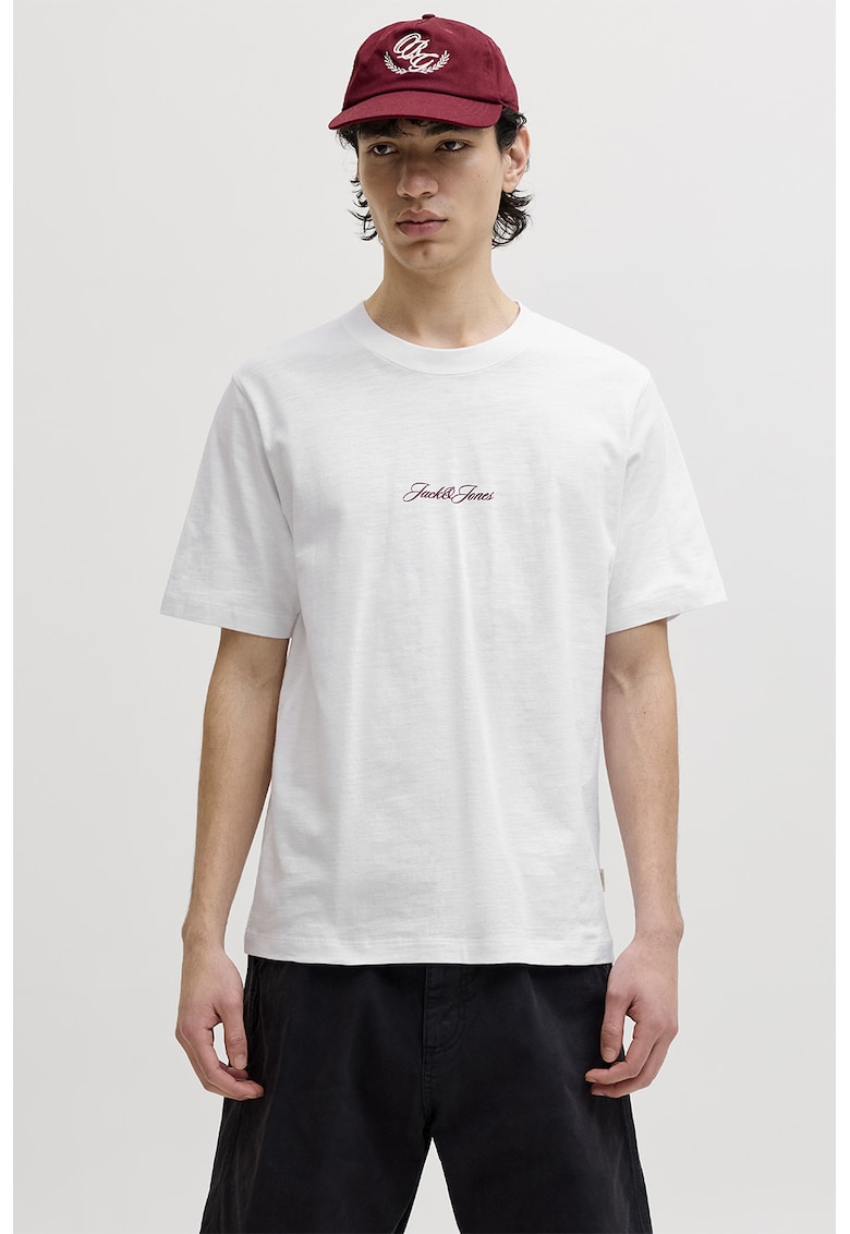 Tricou din bumbac organic cu imprimeu pe partea din spate - Alb optic