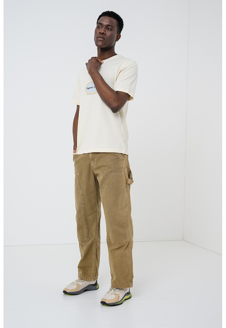 Tricou din bumbac organic cu imprimeu - Crem