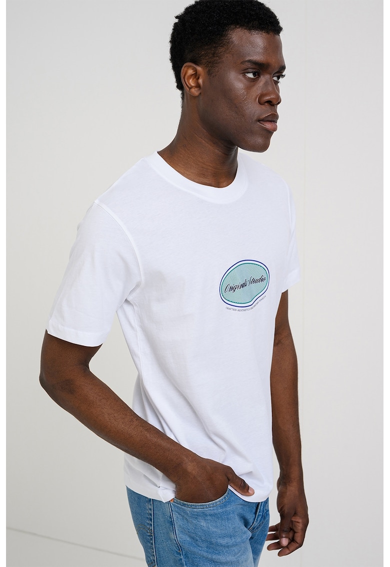 Tricou din bumbac organic cu imprimeu - Alb optic