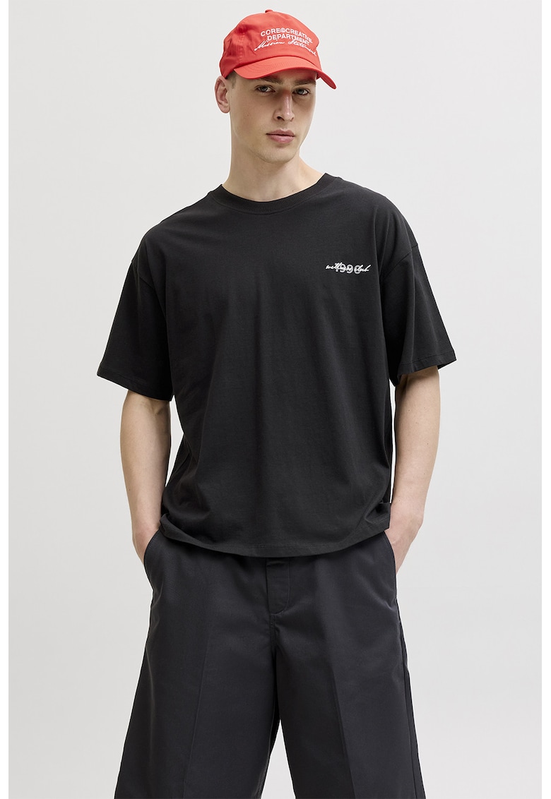 Tricou cu imprimeu foto pe partea din spate - Negru