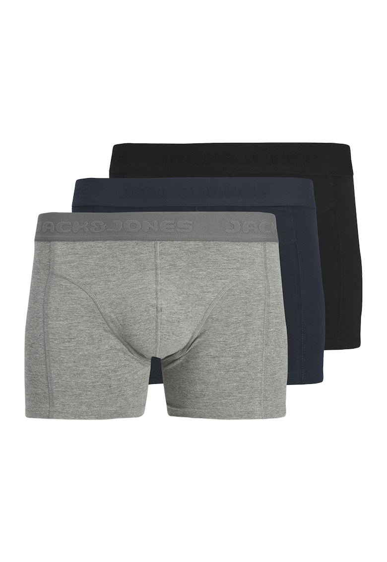 Set de boxeri din amestec de bumbac organic - 3 perechi - Negru/Gri/Bleumarin