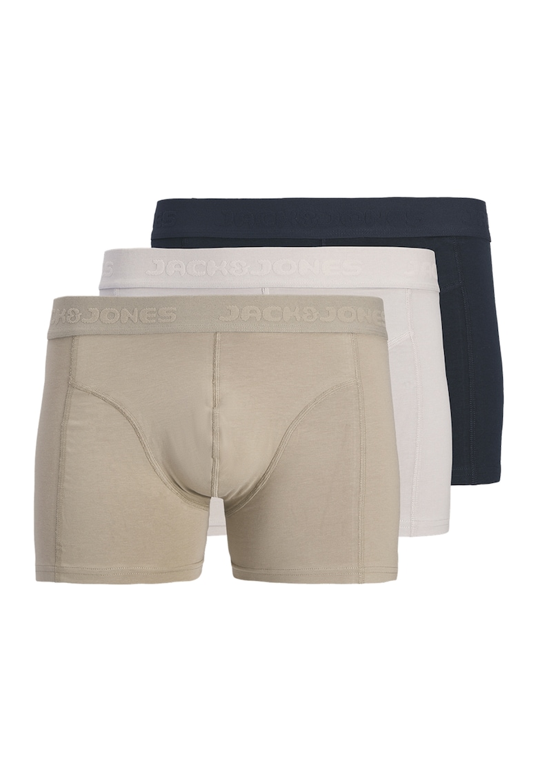 Set de boxeri din amestec de bumbac organic - 3 perechi - Bej/Crem/Bleumarin
