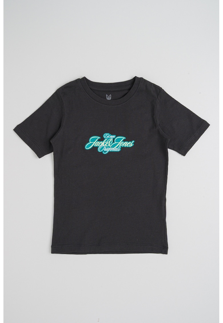 Tricou din bumbac organic cu logo - Negru
