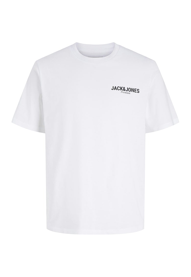 Tricou din bumbac organic cu imprimeu logo - Alb optic
