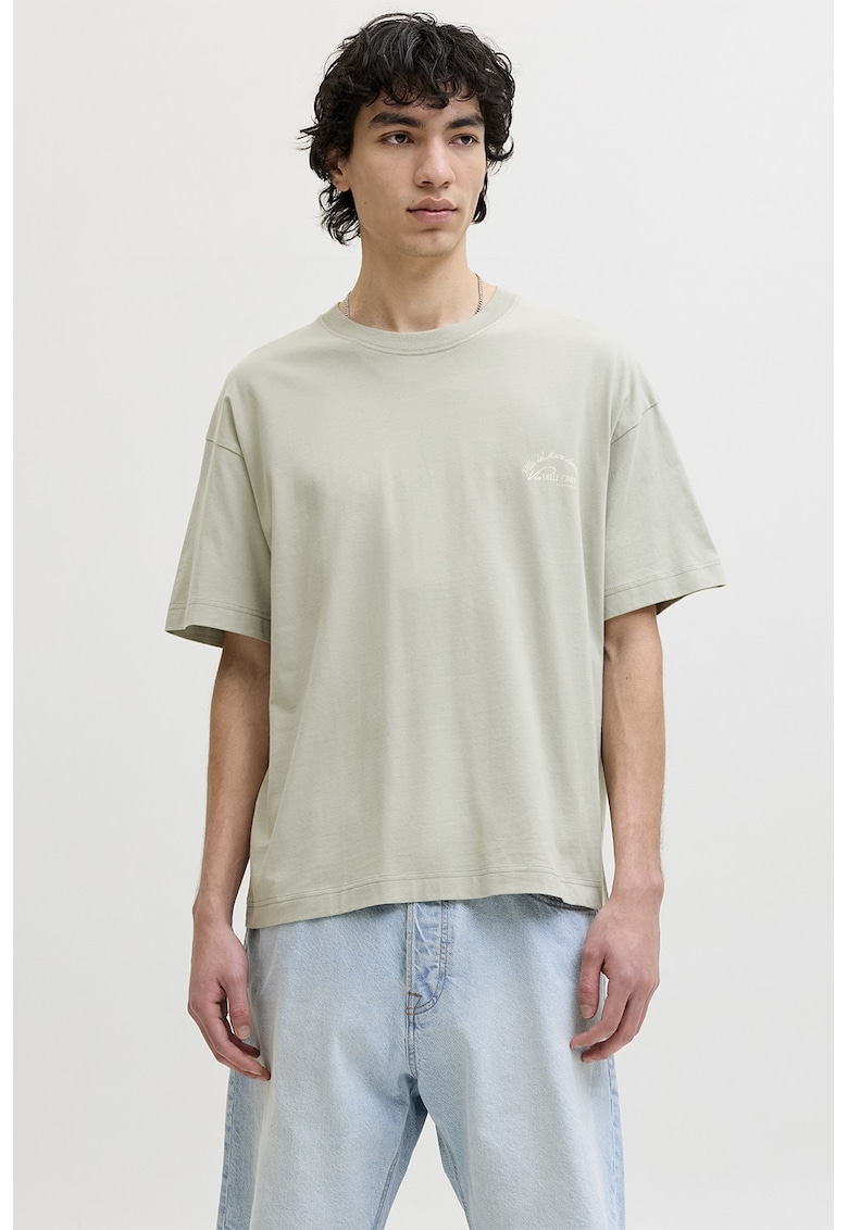 Tricou cu imprimeu grafic pe partea din spate - Verde pal