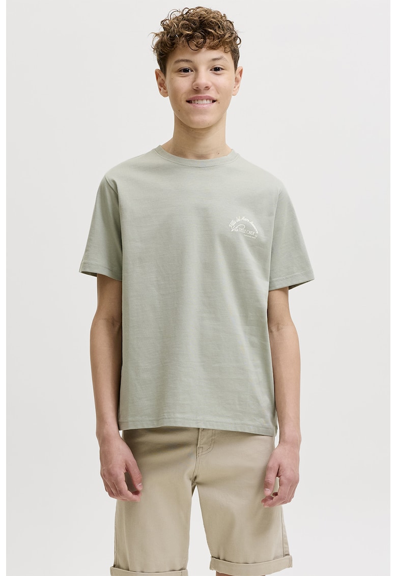 Tricou cu imprimeu grafic pe partea din spate - Verde pal