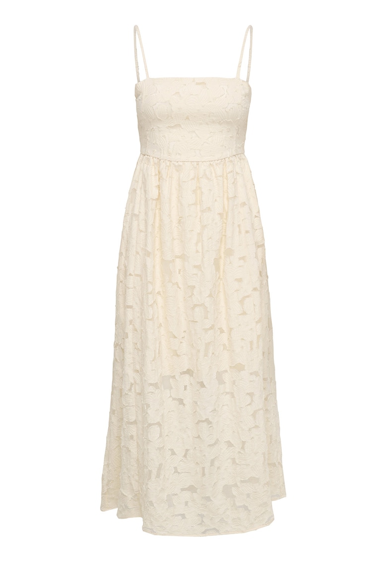 Jack & Jones - Rochie evazata cu broderii florale - Crem