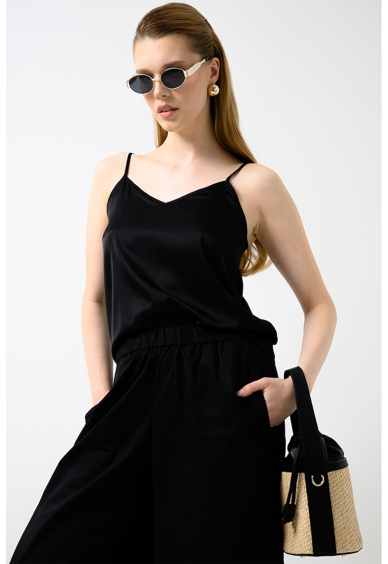 Vero Moda - Top cami cu decolteu in V - Negru