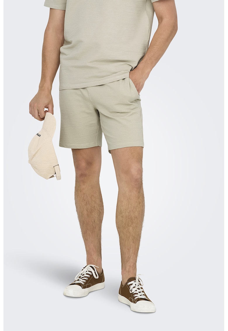 Pantaloni scurti cu buzunare laterale - Bej deschis