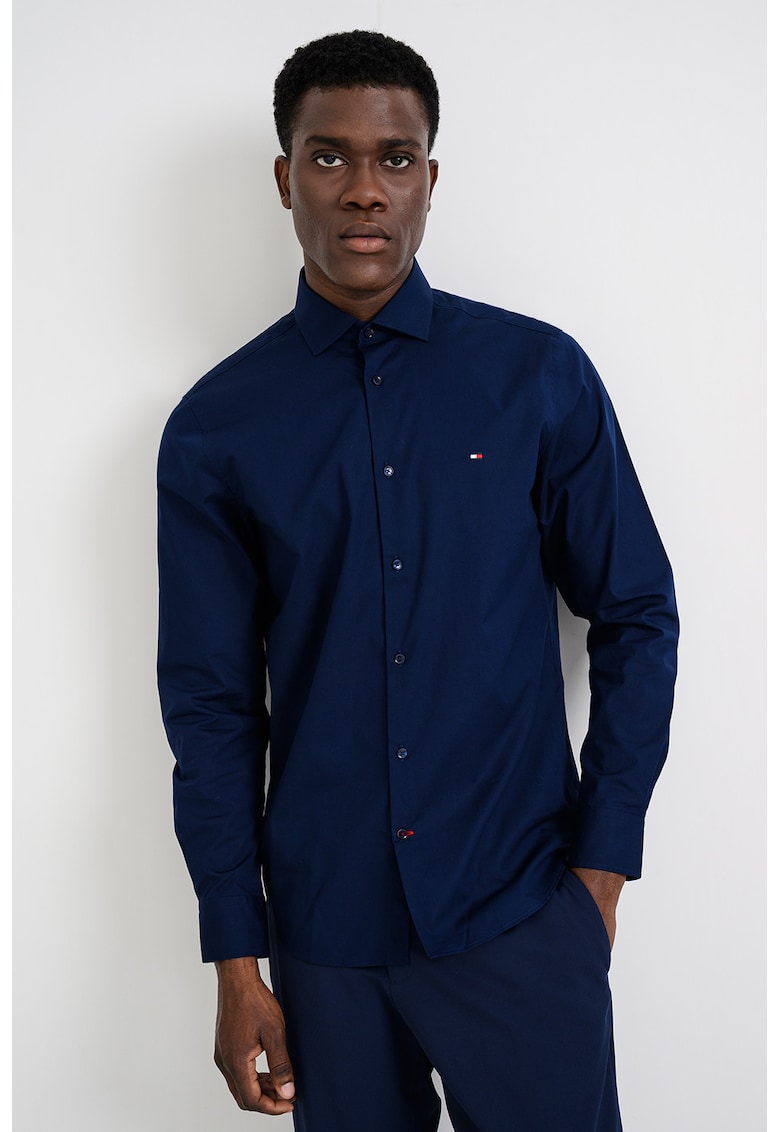Camasa slim fit din amestec de bumbac - Bleumarin